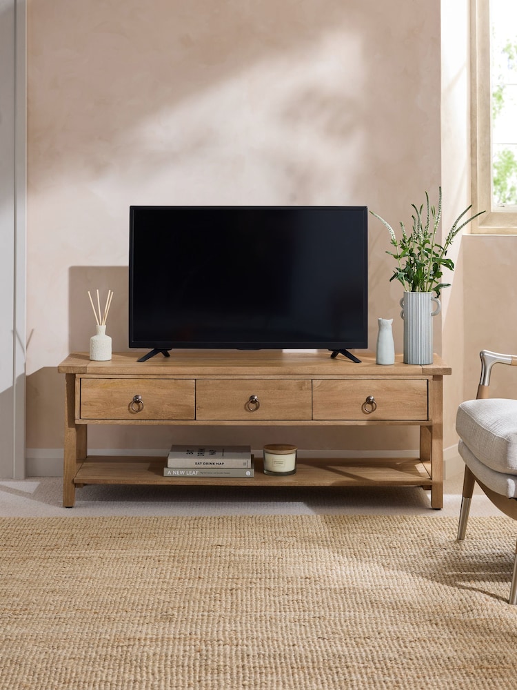 Natural Hector Mango Wood TV Unit - Image 2 of 9