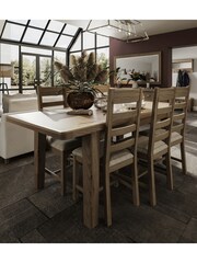 K Interiors Brown Embleton Solid Wood 1.8m Extending Table - Image 1 of 4