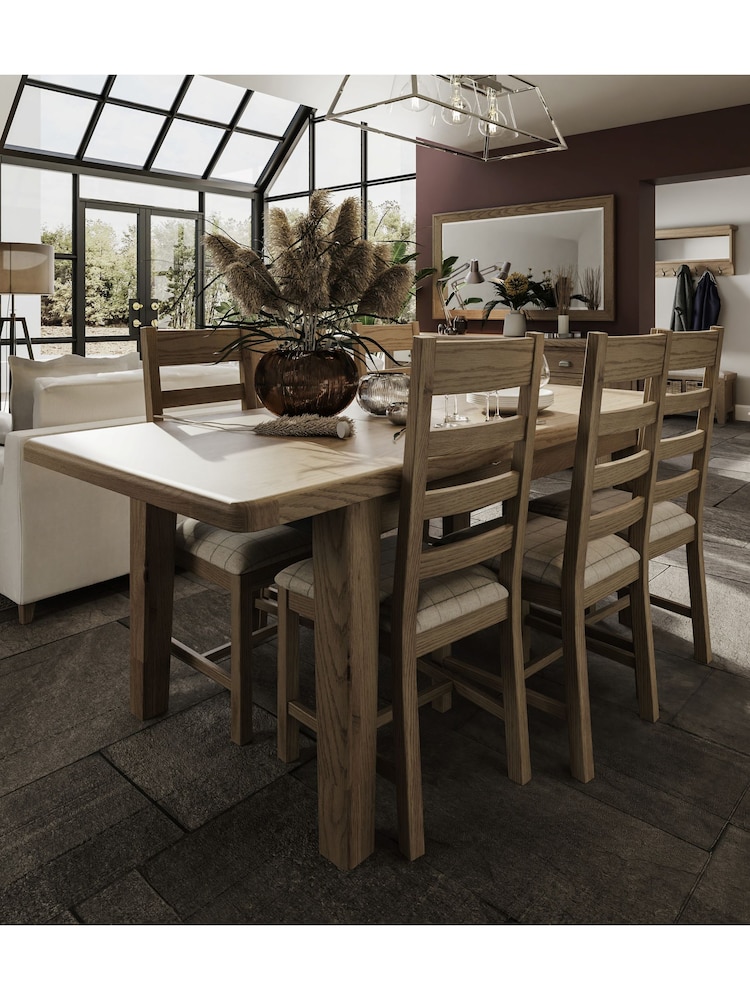 K Interiors Brown Embleton Solid Wood 1.8m Extending Table - Image 1 of 4