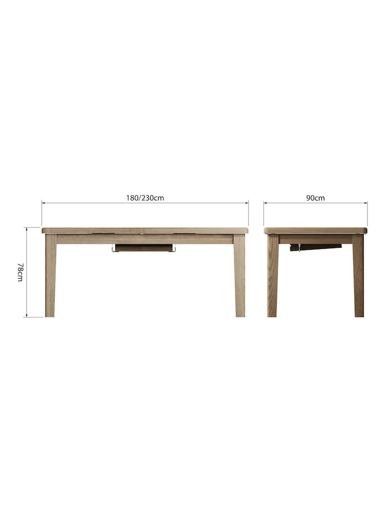 K Interiors Brown Embleton Solid Wood 1.8m Extending Table - Image 4 of 4