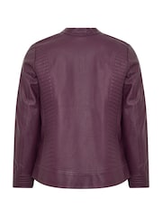 Yours Curve Purple PU Centre Front Jacket - Image 7 of 7