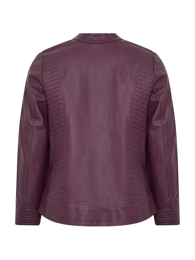 Yours Curve Purple PU Centre Front Jacket - Image 7 of 7 Yours Curve Purple PU Centre Front Jacket - Image 7 of 7