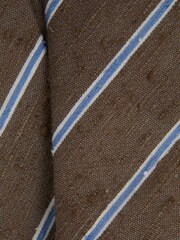Reiss Chocolate Melange Ravenna Silk Blend Textured Tie - Image 6 of 6