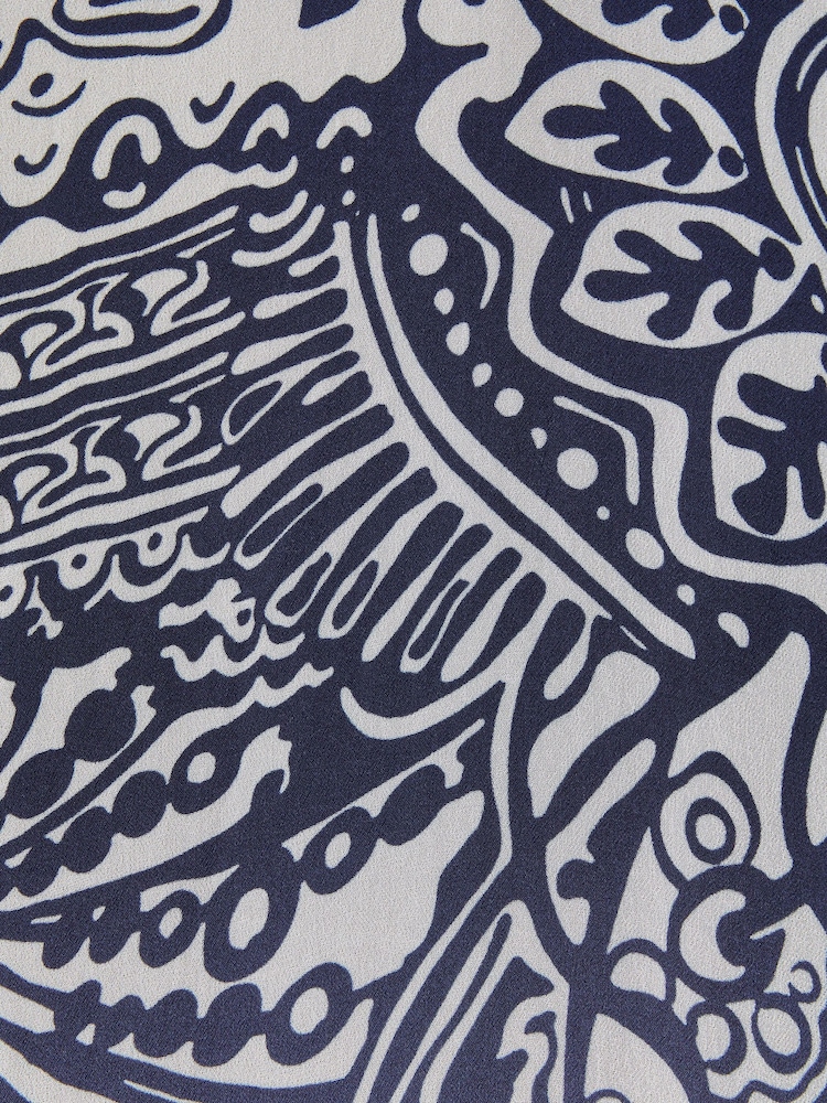 Reiss Navy Quinn Printed Strappy Resort Midi Dress - Image 6 of 6