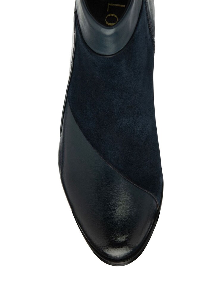 Lotus Navy Blue Multi Leather Heeled Ankle Boots - Image 4 of 4 Lotus Navy Blue Multi Leather Heeled Ankle Boots - Image 4 of 4