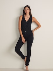 Black Ribbed Waistcoat - Image 2 of 7