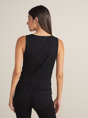 Black Ribbed Waistcoat - Image 3 of 7