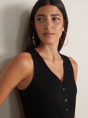 Black Ribbed Waistcoat - Image 5 of 7