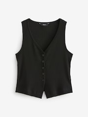 Black Ribbed Waistcoat - Image 6 of 7