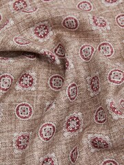 Reiss Oatmeal/Rose Tindari Silk Reversible Pocket Square - Image 3 of 5