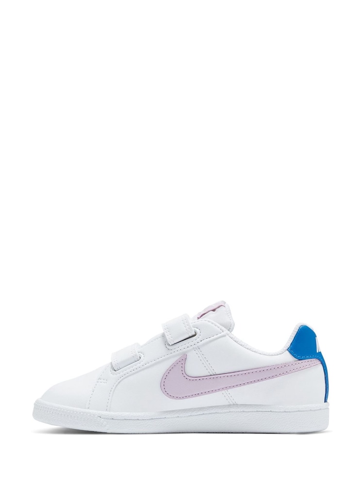 Nike White/Pink Court Royale Junior Trainers - Image 2 of 4 Nike White/Pink Court Royale Junior Trainers - Image 2 of 4