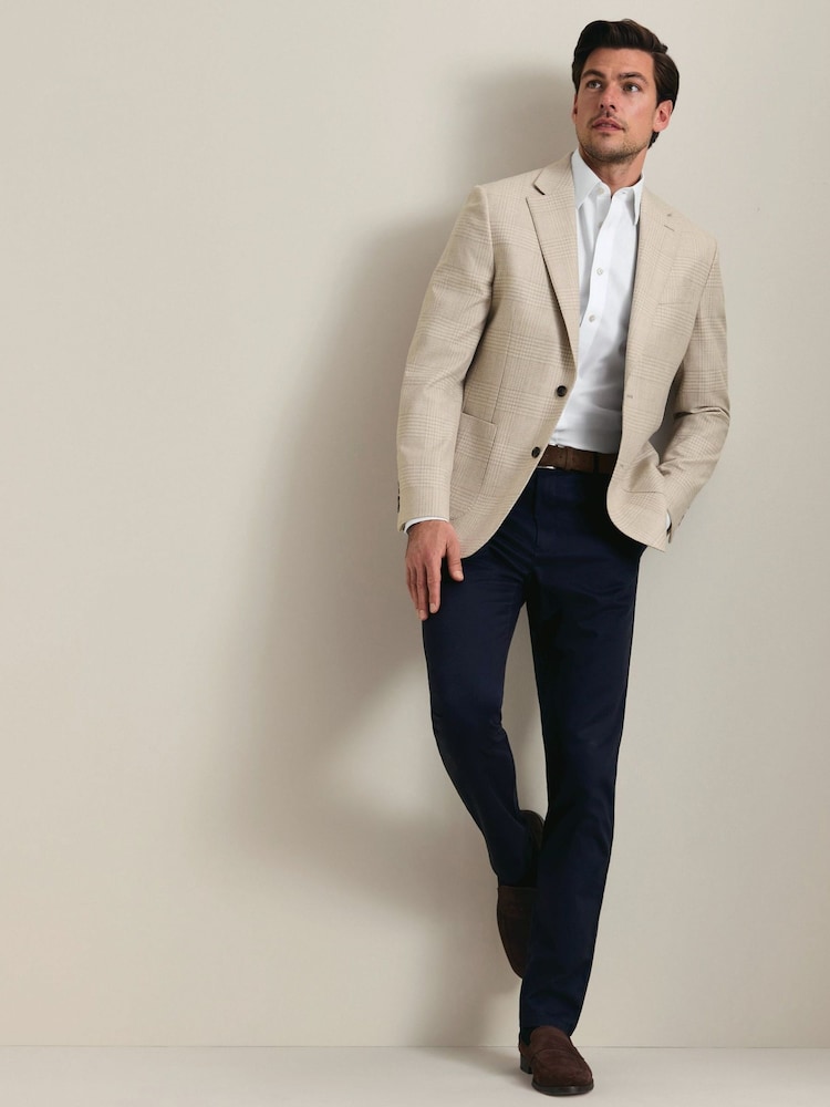 Charles Tyrwhitt Natural Wool Silk Slim Fit Jacket - Image 1 of 4 Charles Tyrwhitt Natural Wool Silk Slim Fit Jacket - Image 1 of 4