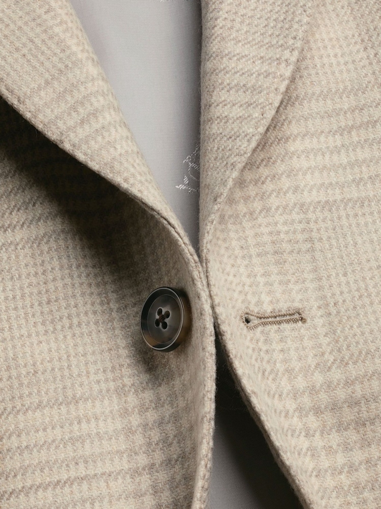 Charles Tyrwhitt Natural Wool Silk Slim Fit Jacket - Image 4 of 4 Charles Tyrwhitt Natural Wool Silk Slim Fit Jacket - Image 4 of 4