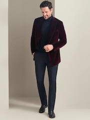 Charles Tyrwhitt Red Slim Fit 100% Cotton Italian Jacket - Image 1 of 6