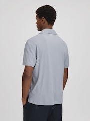 Reiss Porcelain Blue Hunt Textured Crepe Cuban Collar Shirt - Image 5 of 6