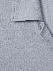 Reiss Porcelain Blue Hunt Textured Crepe Cuban Collar Shirt - Image 6 of 6