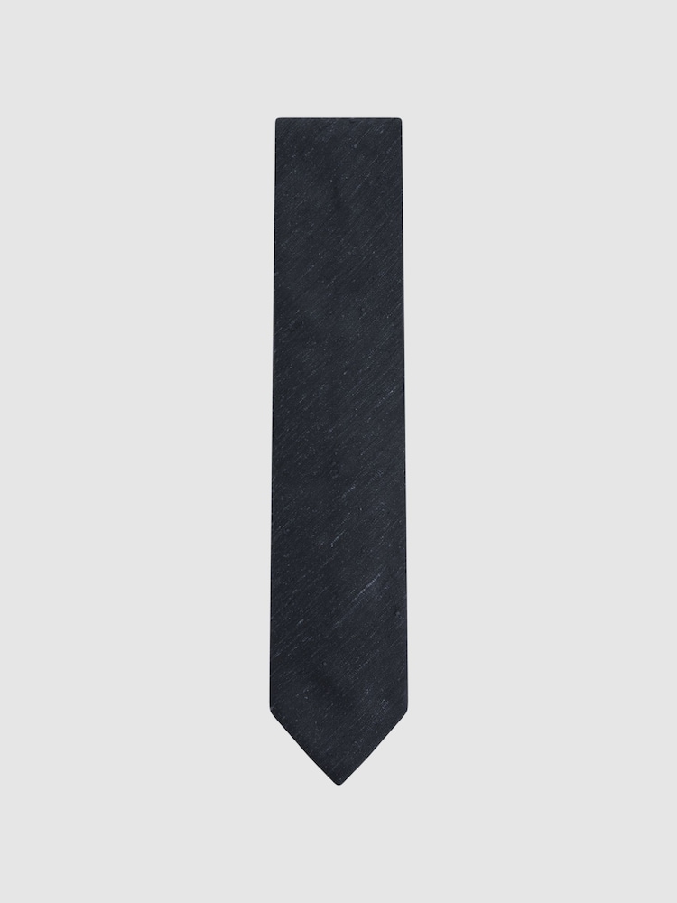 Reiss Indigo Giotto Textured Silk Blend Tie - Image 1 of 5
