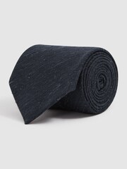 Reiss Indigo Giotto Textured Silk Blend Tie - Image 3 of 5
