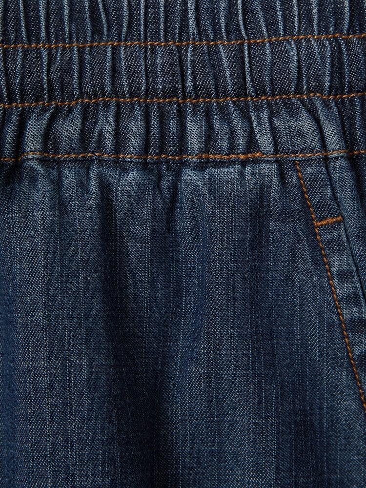 Reiss Mid Blue Carter Denim Look Wide Leg Trousers - Image 6 of 6