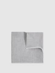 Reiss Soft Ice Siracusa Linen Contrast Trim Pocket Square - Image 1 of 5