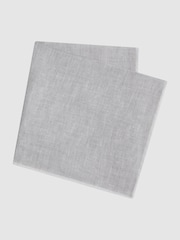 Reiss Soft Ice Siracusa Linen Contrast Trim Pocket Square - Image 3 of 5