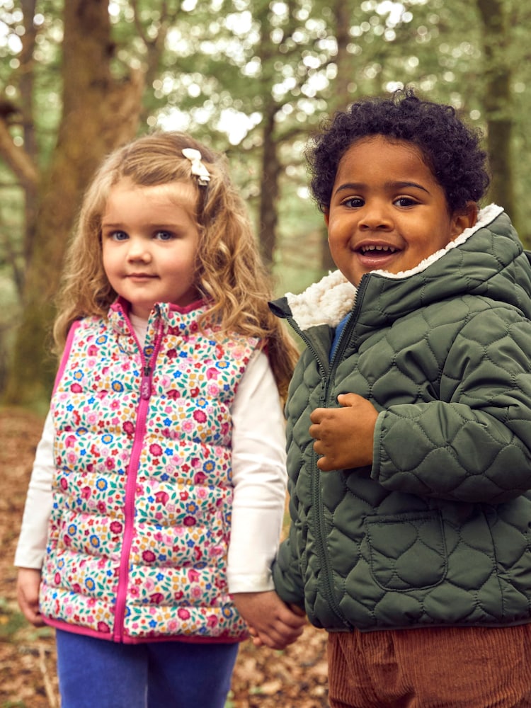 JoJo Maman Bébé Khaki Quilted Puffer Jacket - Image 9 of 9