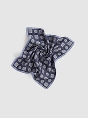 Reiss Indigo Melange Tindari Silk Reversible Pocket Square - Image 5 of 5