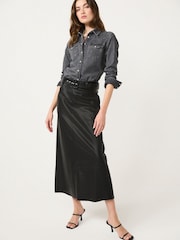 Washed Black Fitted Western Denim Shirt - Image 2 of 6