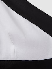Reiss White/Navy Rebecca Linen Halterneck Cropped Top - Image 5 of 6