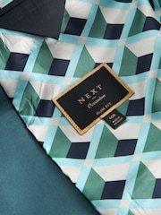 Teal Blue Satin Tuxedo Jacket - Image 8 of 10