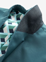 Teal Blue Satin Tuxedo Jacket - Image 9 of 10