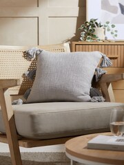 Grey 43 x 43cm Sahara Tassel Cushion - Image 1 of 4