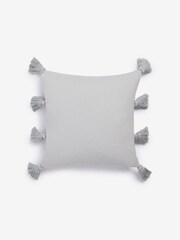 Grey 43 x 43cm Sahara Tassel Cushion - Image 3 of 4