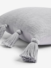 Grey 43 x 43cm Sahara Tassel Cushion - Image 4 of 4