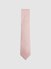Corbata de seda con estampado de lunares Liam de Reiss - Imagen 1 de 5