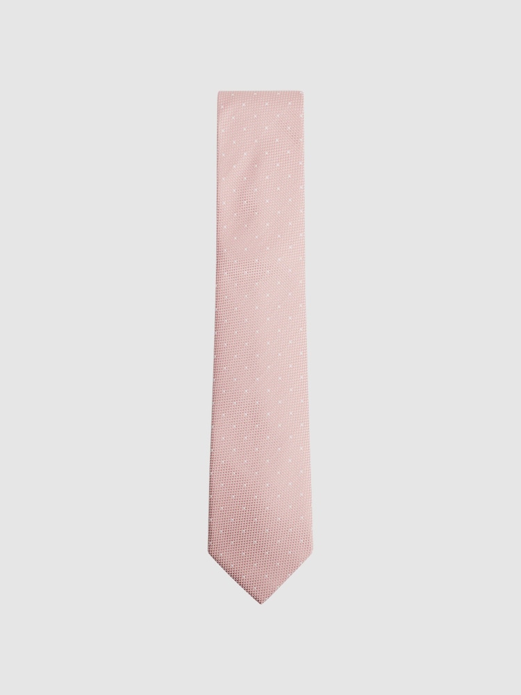 Corbata de seda con estampado de lunares Liam de Reiss - Imagen 1 de 5