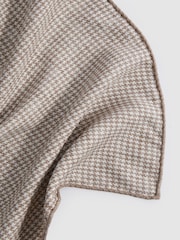 Reiss Brown Melange Cataldo Silk Reversible Pocket Square - Image 4 of 5