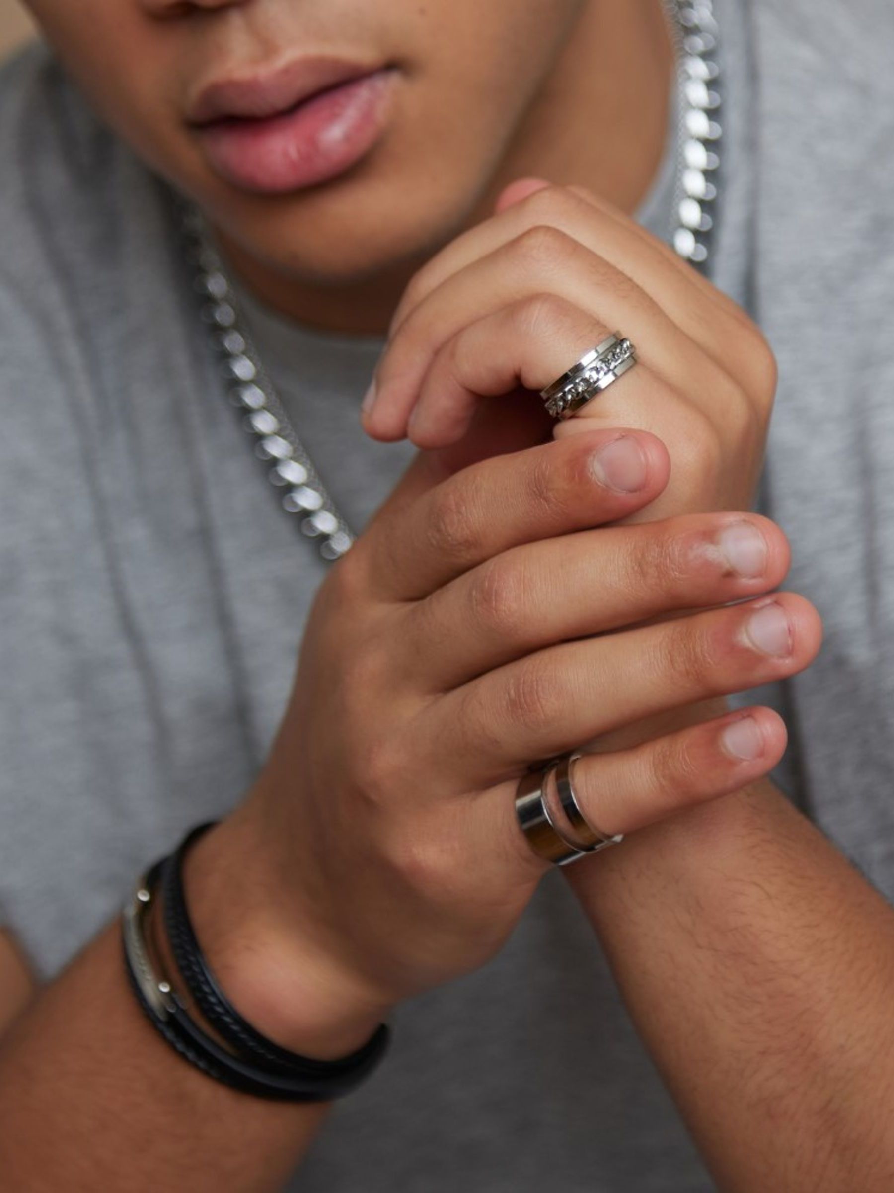 Buy Orelia Joe Silver Plated Metal Stacking Ring Set from Next Luxembourg
