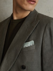 Reiss Pistachio Melange Cataldo Silk Reversible Pocket Square - Image 2 of 5