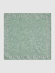 Reiss Pistachio Melange Cataldo Silk Reversible Pocket Square - Image 6 of 7