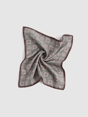 Reiss Sage Melange Tindari Silk Reversible Pocket Square - Image 5 of 5