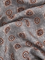 Reiss Grey Melange Tindari Silk Reversible Pocket Square - Image 3 of 5