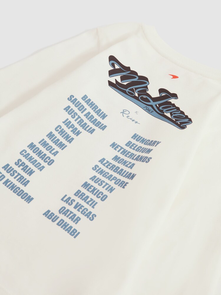 Reiss x McLaren F1 Team White 9-13 yrs McLaren F1 Crew Neck Tour T-Shirt - Image 11 of 11
