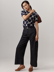 Anthropologie Blue Pilcro Kayden High-Rise Carpenter Barrel Trousers - Image 1 of 4