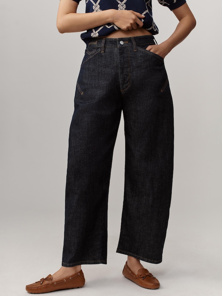 Anthropologie Blue Pilcro Kayden High-Rise Carpenter Barrel Trousers - Image 2 of 4 Anthropologie Blue Pilcro Kayden High-Rise Carpenter Barrel Trousers - Image 2 of 4