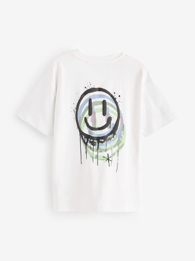 White Smile Back Print Relaxed Fit Short Sleeve Graphic T-Shirt (3-16yrs) - Image 2 of 3 White Smile Back Print Relaxed Fit Short Sleeve Graphic T-Shirt (3-16yrs) - Image 2 of 3