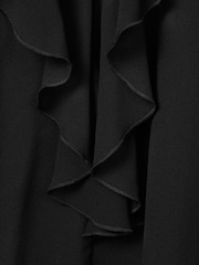 Reiss Black Kiani Atelier Silk Ruffle Blouse - Image 7 of 7