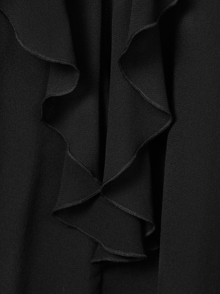 Reiss Black Kiani Atelier Silk Ruffle Blouse - Image 7 of 7