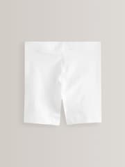 White Regular Length 2 Pack Cotton Rich Stretch Cycle Shorts (3-16yrs) - Image 3 of 4