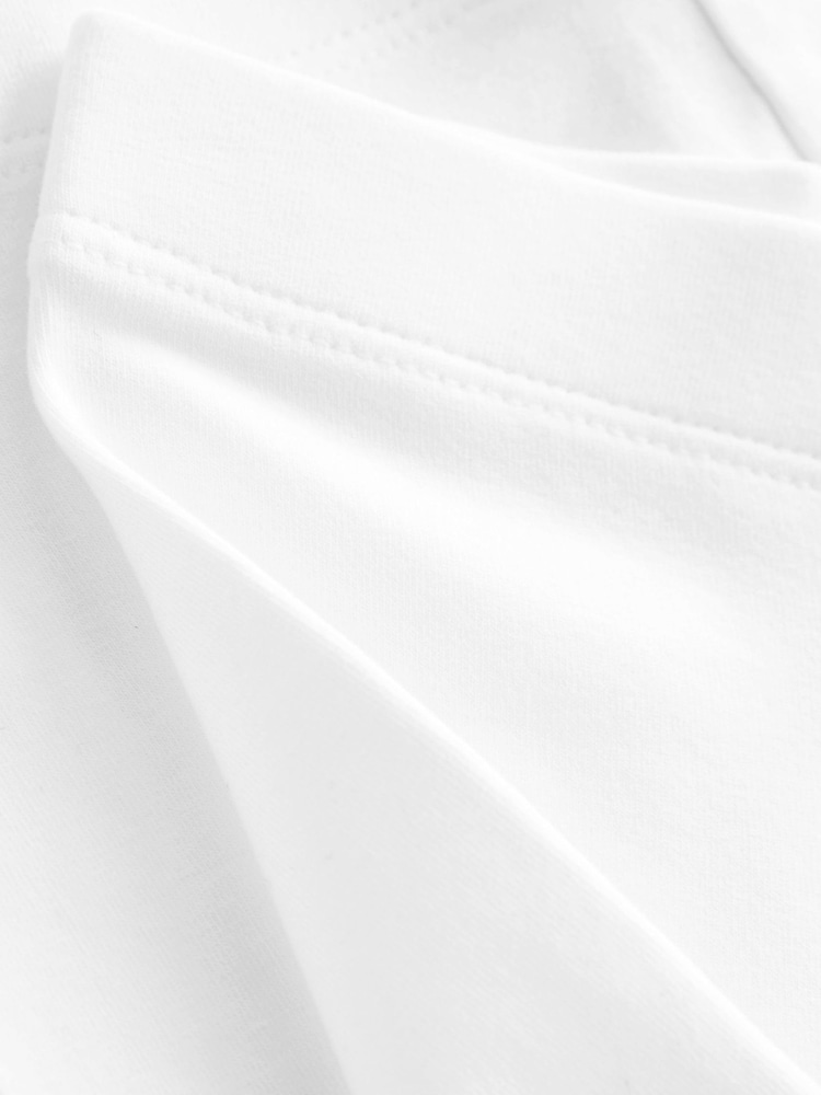 White Regular Length 2 Pack Cotton Rich Stretch Cycle Shorts (3-16yrs) - Image 4 of 4